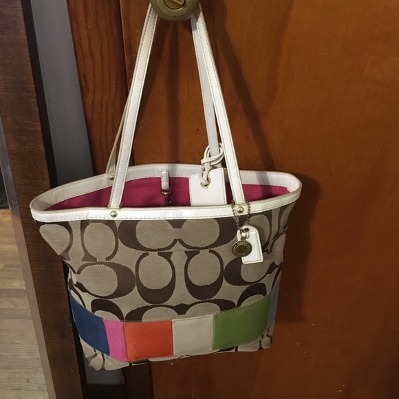 Coach Handbags - Coach” Multi Stripe Tote Bag No. Ao767-1o859